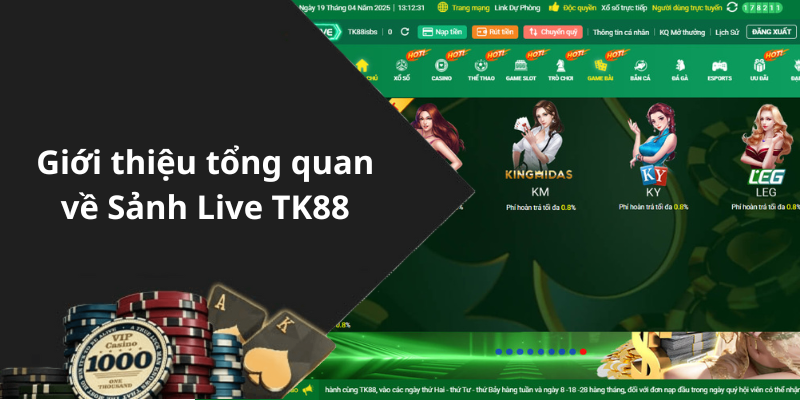 Giới thiệu tổng quan về Sảnh Live TK88